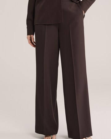 WE Fashion Широкий Плиссированные брюки в Коричневый: спереди