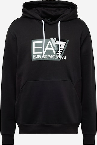 EA7 Emporio Armani Sweatshirt in Zwart: voorkant