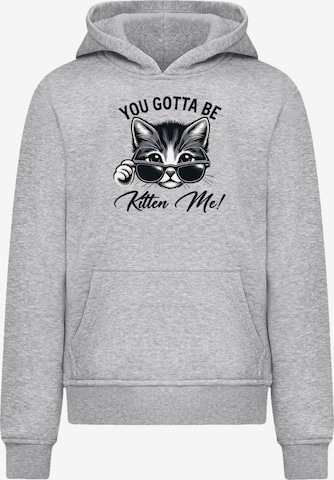 F4NT4STIC Sweatshirt 'Kätzchen You Gotta Be Kitten Me!' in Grijs: voorkant