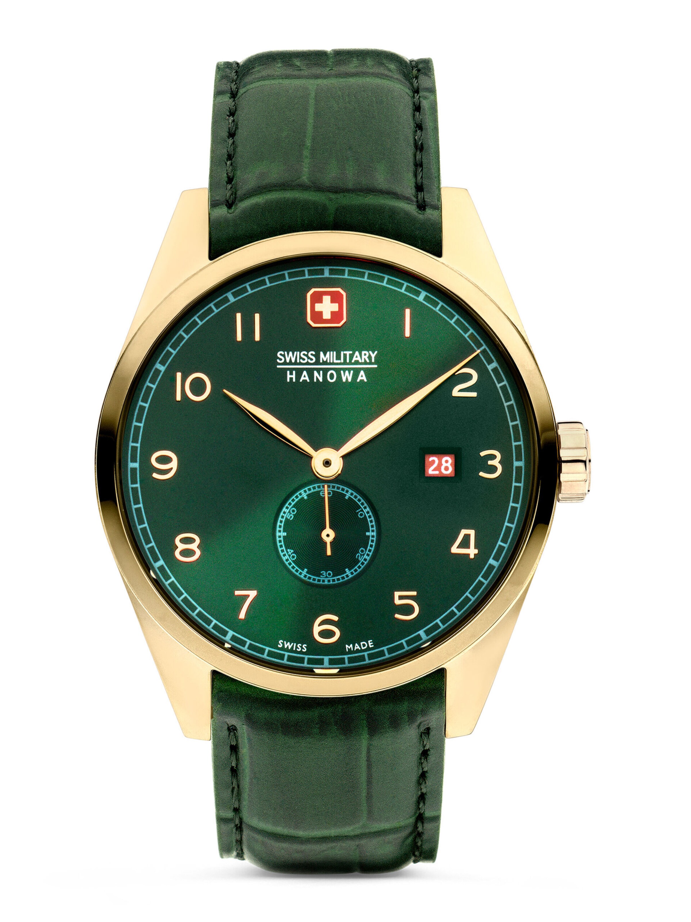 SWISS MILITARY HANOWA Analoguhr 'Lynx' in Grün: Vorderseite