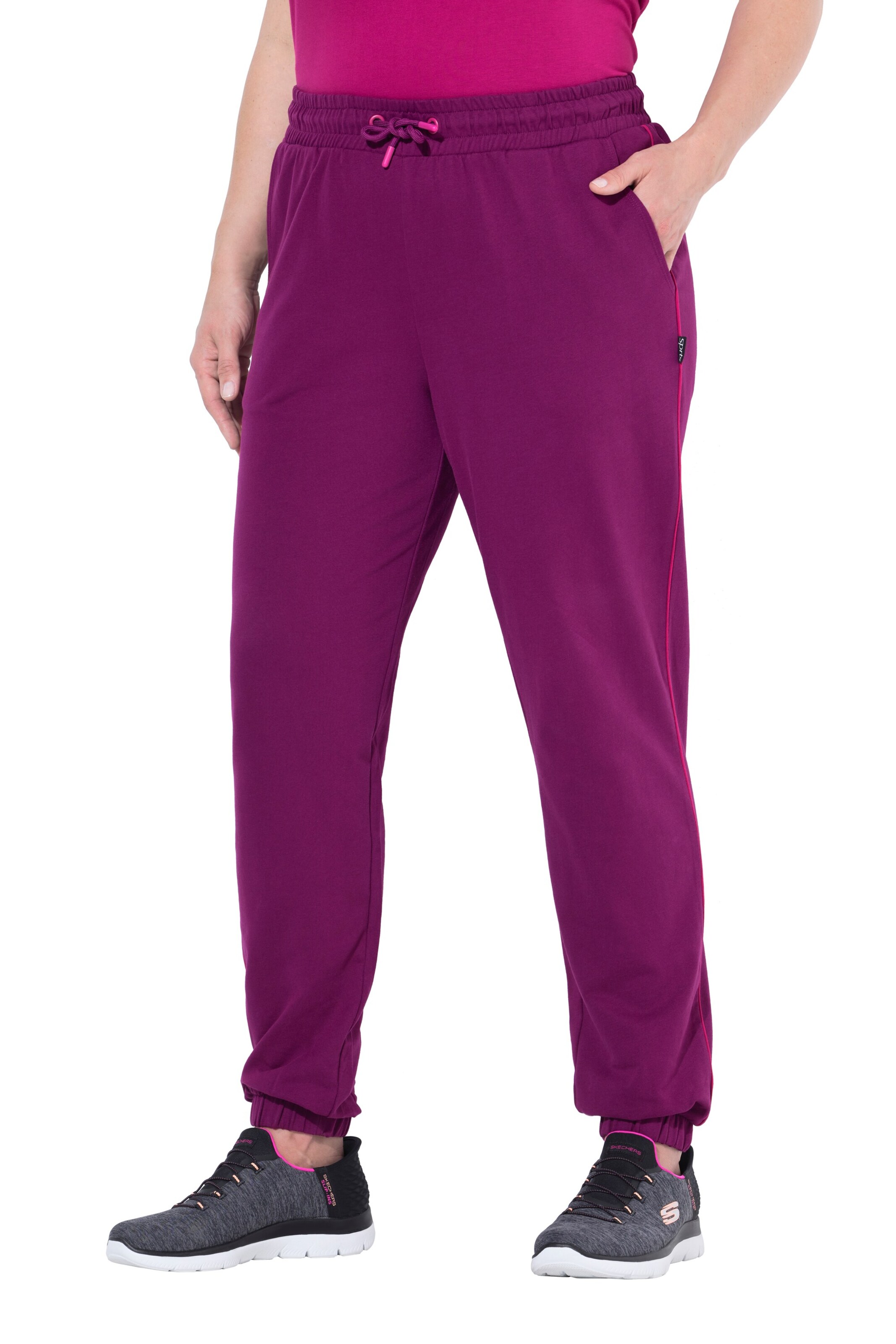 Ulla Popken Tapered Broek in Lila: voorkant