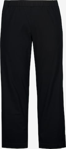 Ulla Popken Regular Chino Pants in Black: front