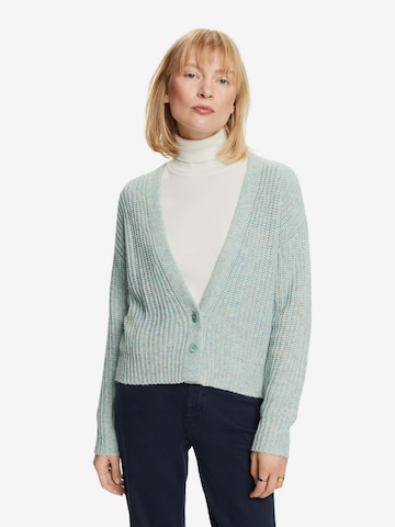 ESPRIT Knit Cardigan in Green: front