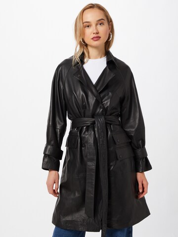 Maze Between-seasons coat in Black: front