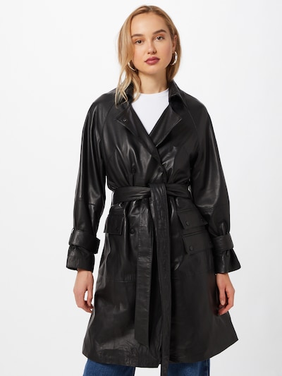 Maze Between-Seasons Coat in Black, View model