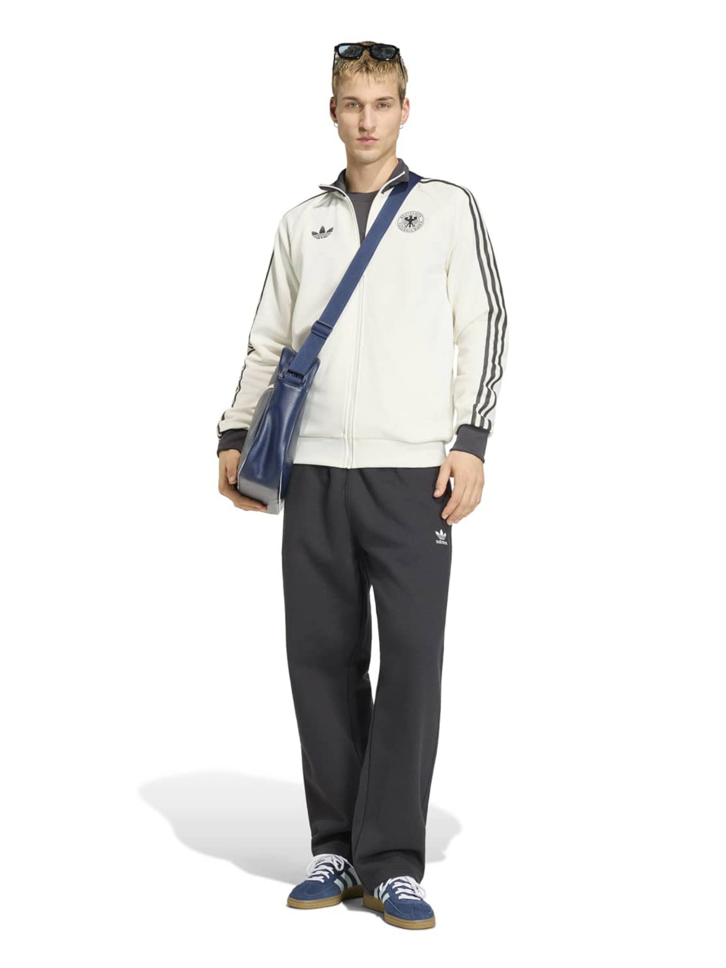 Bluză cu fermoar sport 'DFB' de la ADIDAS PERFORMANCE pe alb