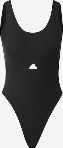 ADIDAS SPORTSWEAR Athletic Bodysuit 'Ribbed' in Black: front