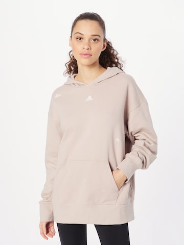 ADIDAS SPORTSWEAR - Sweatshirt de desporto 'Relaxed With Healing Crystals-Inspired Graphics' em bege: frente