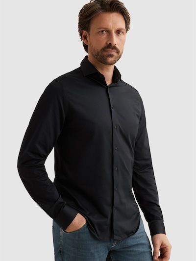 VANGUARD Overhemd 'Elevated Knit shirt' in S in de kleur Zwart, Productweergave