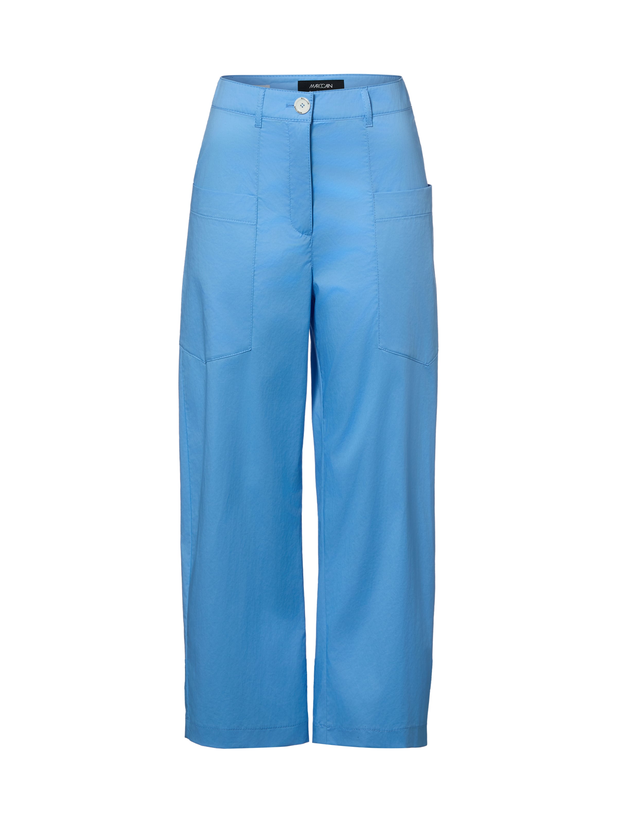 Marc Cain Wide Leg Bundfaltenhose 'Wokha' in Blau: Vorderseite