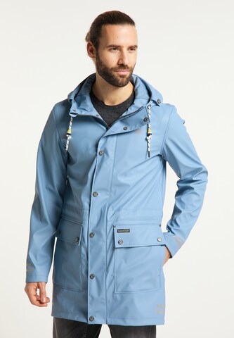 Parka mi-saison Schmuddelwedda en bleu : devant