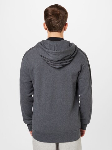 ADIDAS SPORTSWEAR Athletic Zip-Up Hoodie 'Essentials French Terry 3-Stripes ' in Grey