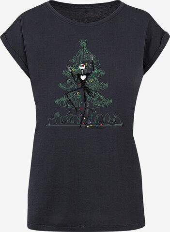 ABSOLUTE CULT Shirt 'The Nightmare Before Christmas - Tree 2' in Blue: front