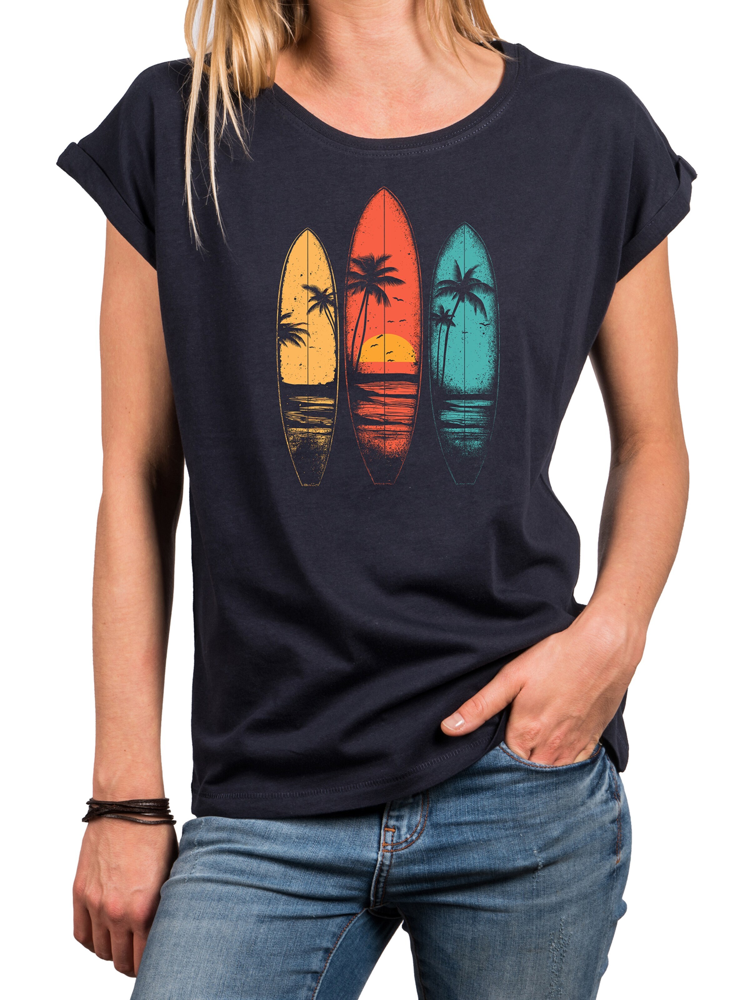 MAKAYA Shirt 'Surfboards' in Blue