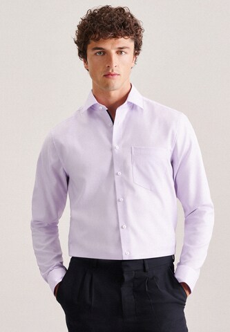 SEIDENSTICKER Regular fit Button Up Shirt in Purple: front