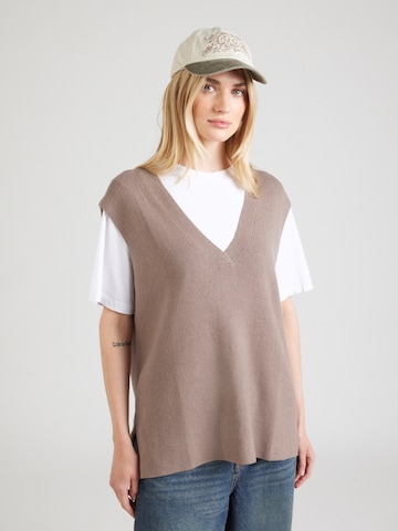 VILA Sweater 'VICHELLE' in Brown: front