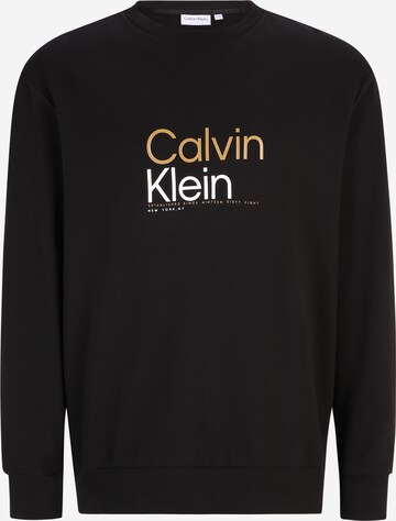 Sweat-shirt Calvin Klein Big & Tall en noir : devant