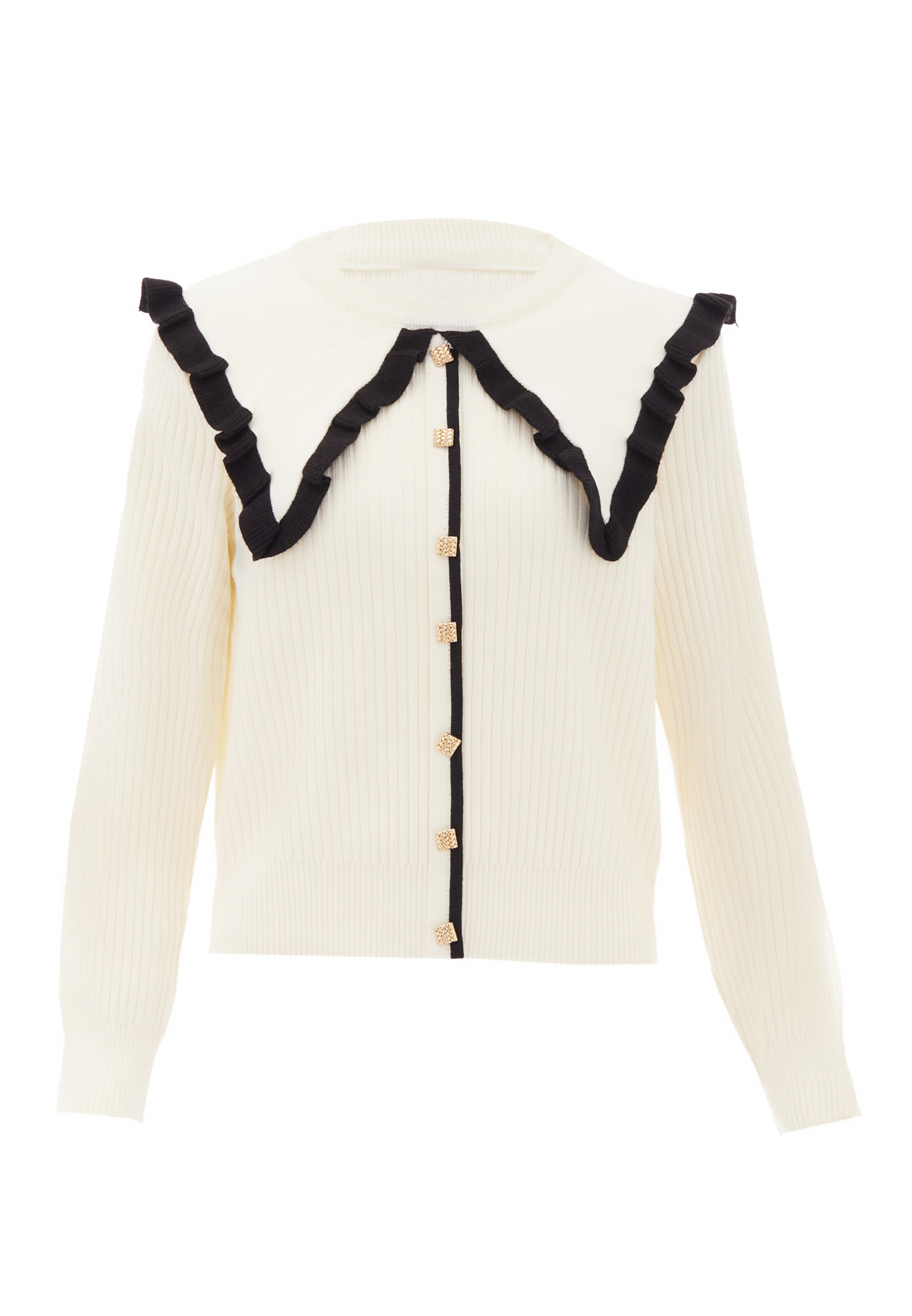 NAEMI Gebreid vest in Wit: voorkant