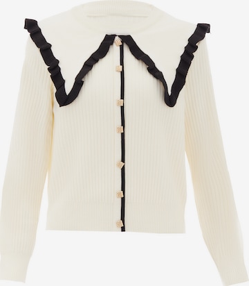 NAEMI Gebreid vest in Wit: voorkant