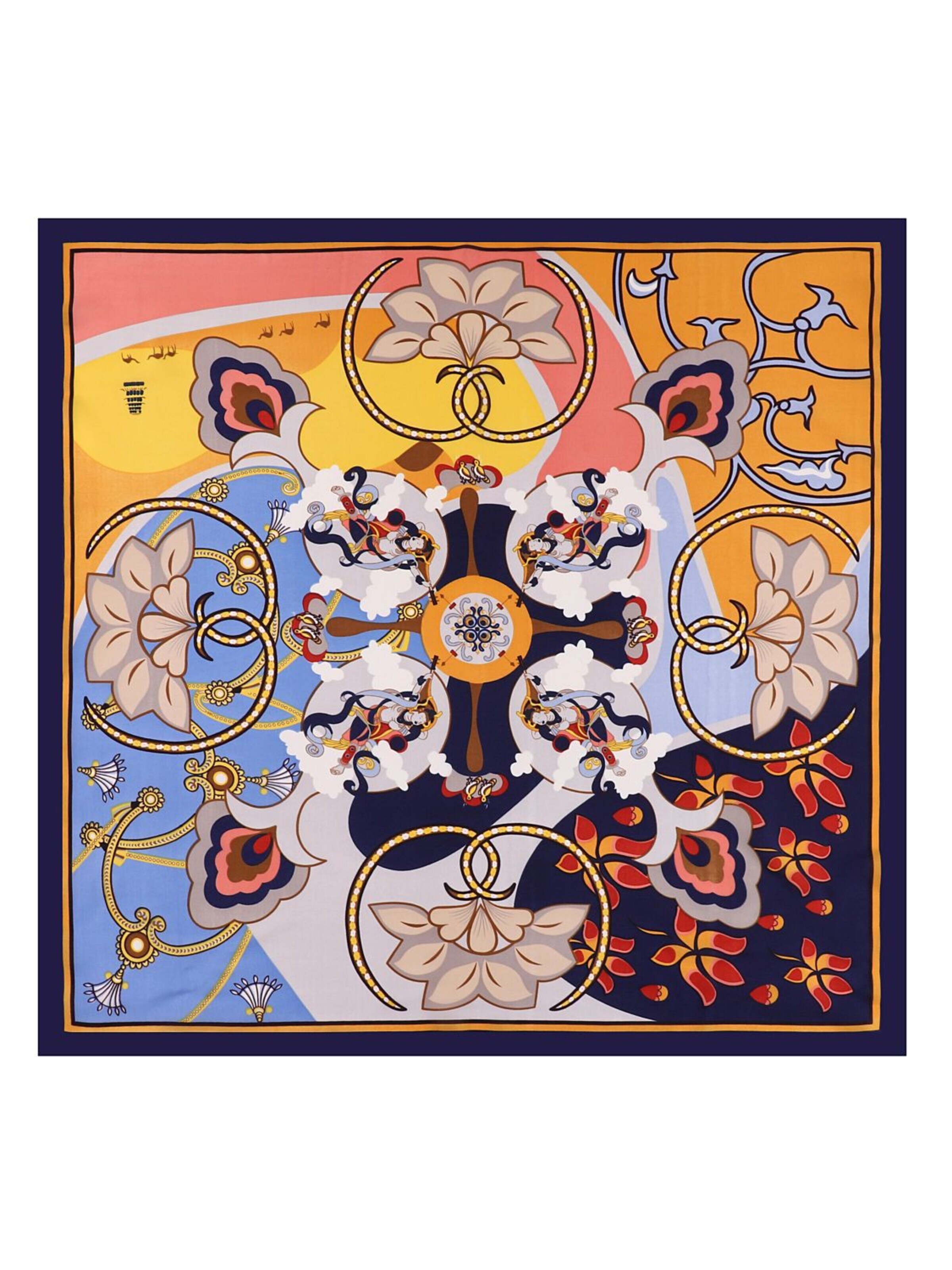 19V69 ITALIA Scarf 'RAINBOW' in 70x70 cm in Blue, Item view