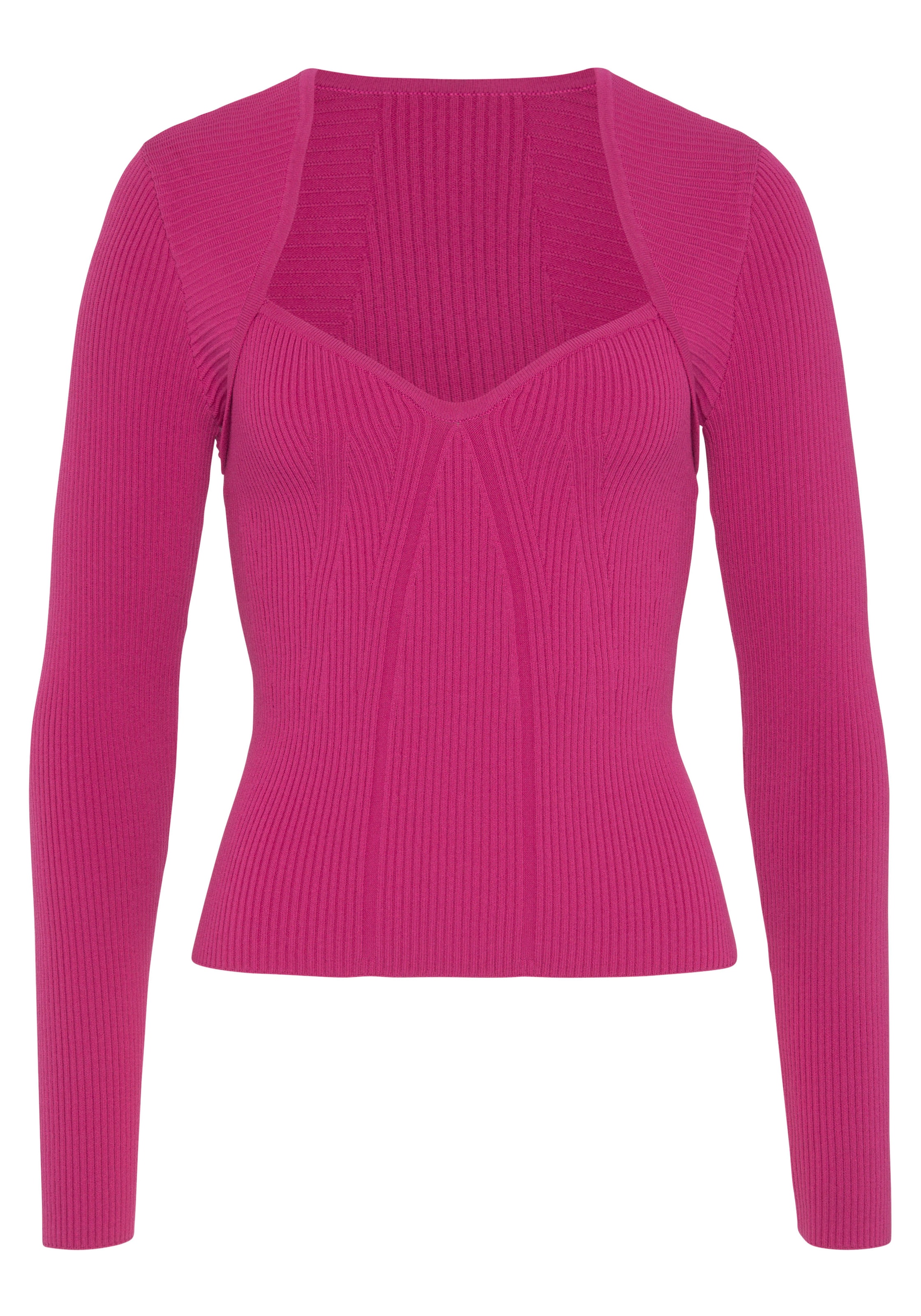 LASCANA Pulóver - rózsaszín: elől