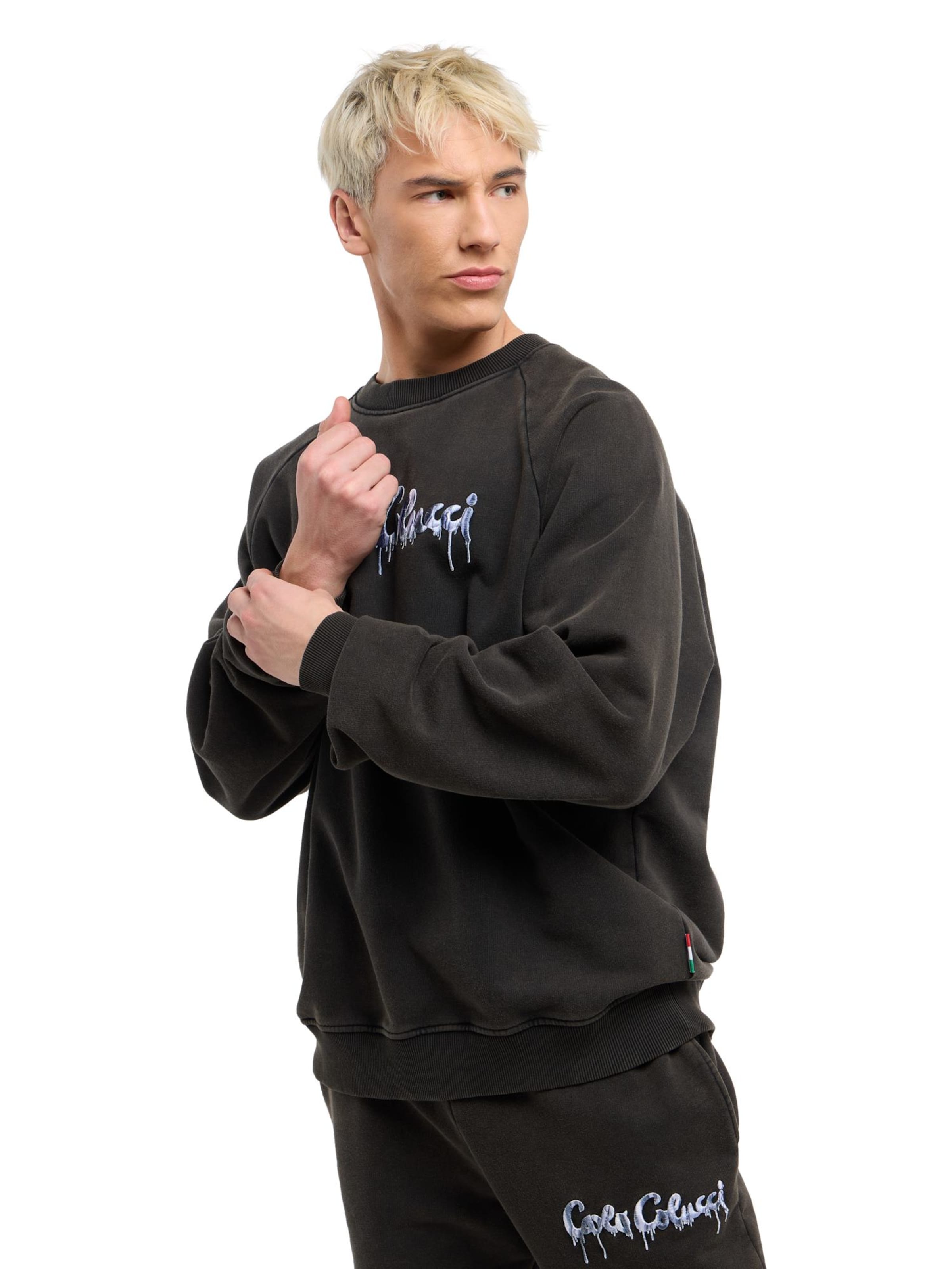 Carlo Colucci Sweatshirt ' Erspamer ' in Schwarz: Vorderseite