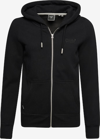 Veste de survêtement Superdry en noir : devant