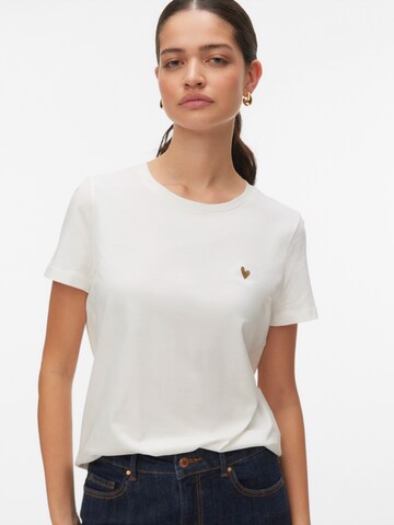 VERO MODA Koszulka 'VMVIVA' w kolorze biały: przód