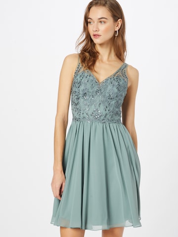 Robe de cocktail Laona en vert : devant