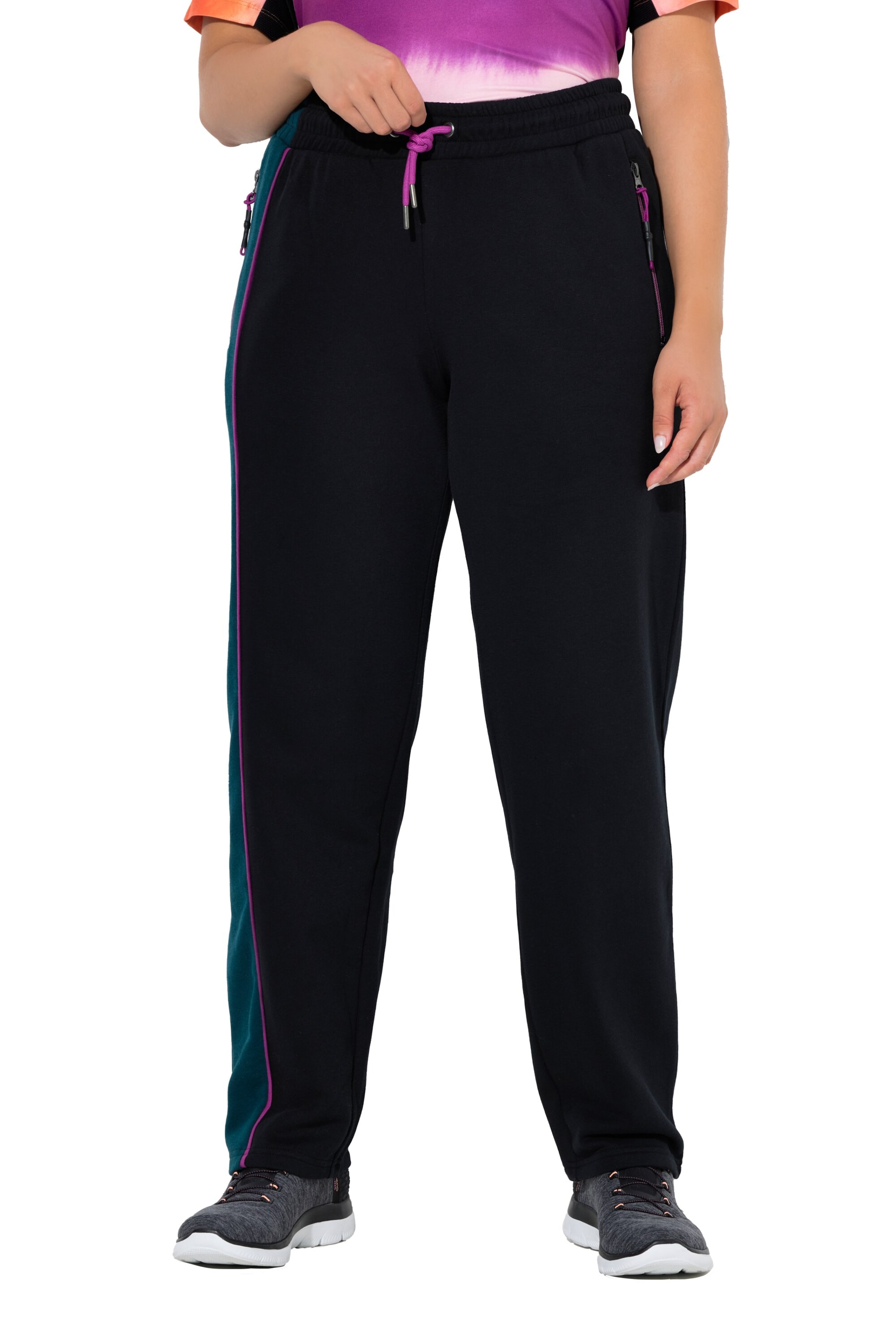 Ulla Popken Regular Broek in Zwart: voorkant