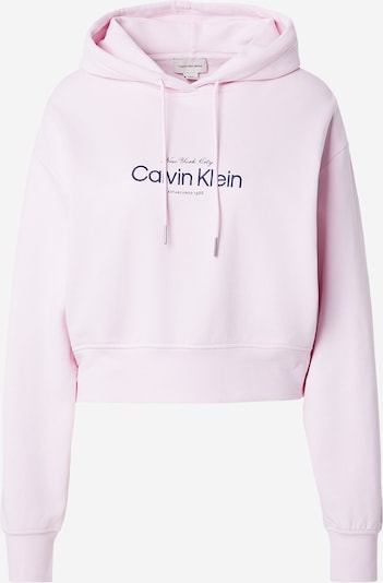 Megztinis be užsegimo 'CK LOGO CROPPED HOODIE' iš Calvin Klein Jeans, spalva – ryškiai rožinė spalva / juoda, Prekių apžvalga