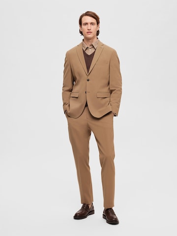 Coupe slim Veste de costume 'Liam' SELECTED HOMME en beige