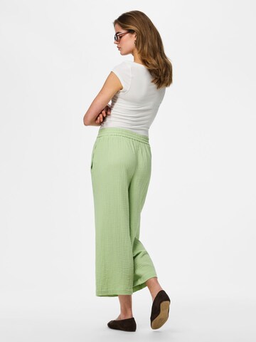 PIECES Wide leg Broek 'PCSastina' in Groen