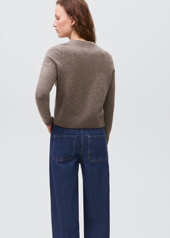 MANGO TEEN Sweater 'Eyelet' in Brown