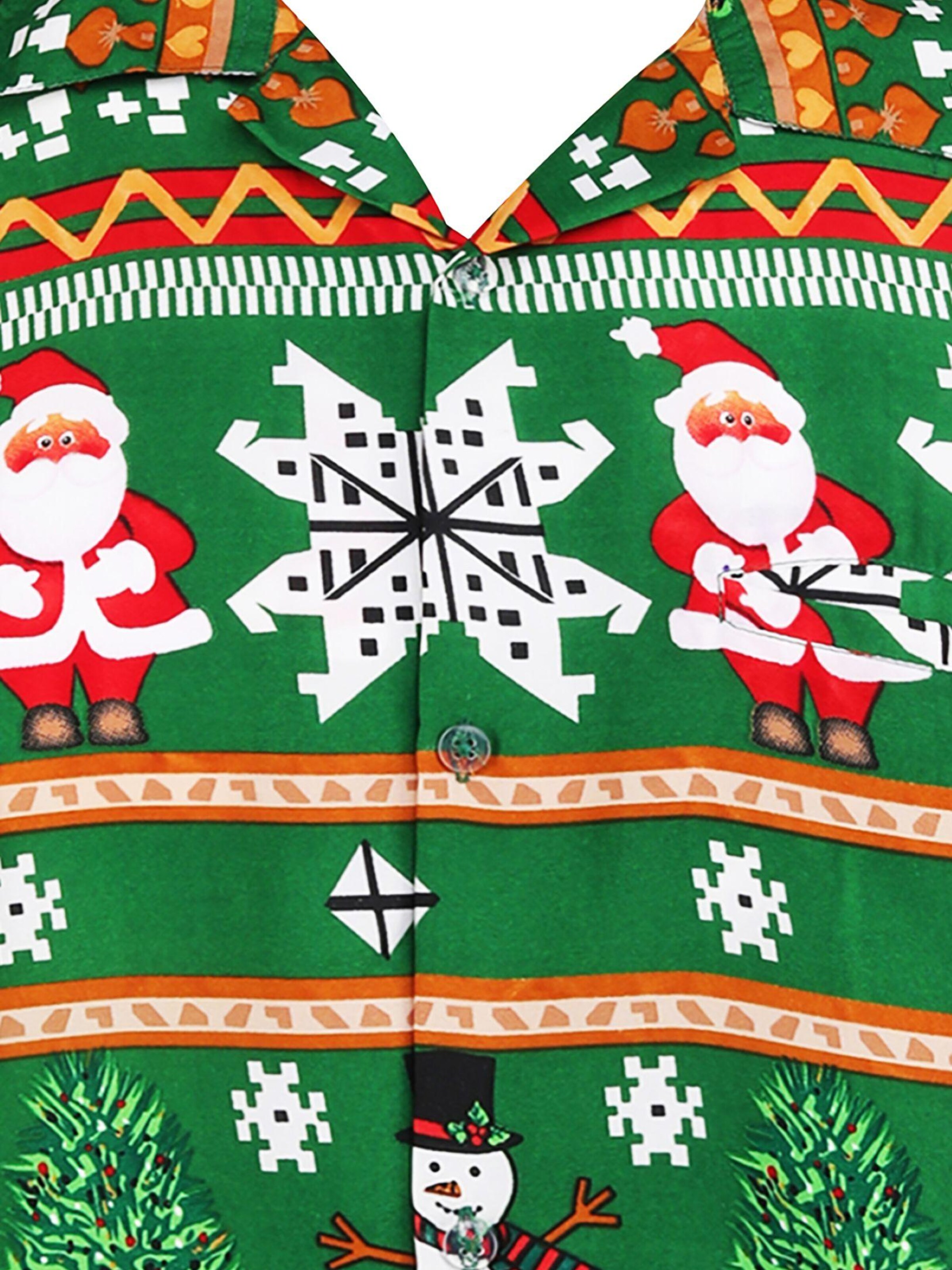 King Kameha Regular Fit Hemd 'Christmas Rows'‌‌‌‌‌ in Grün