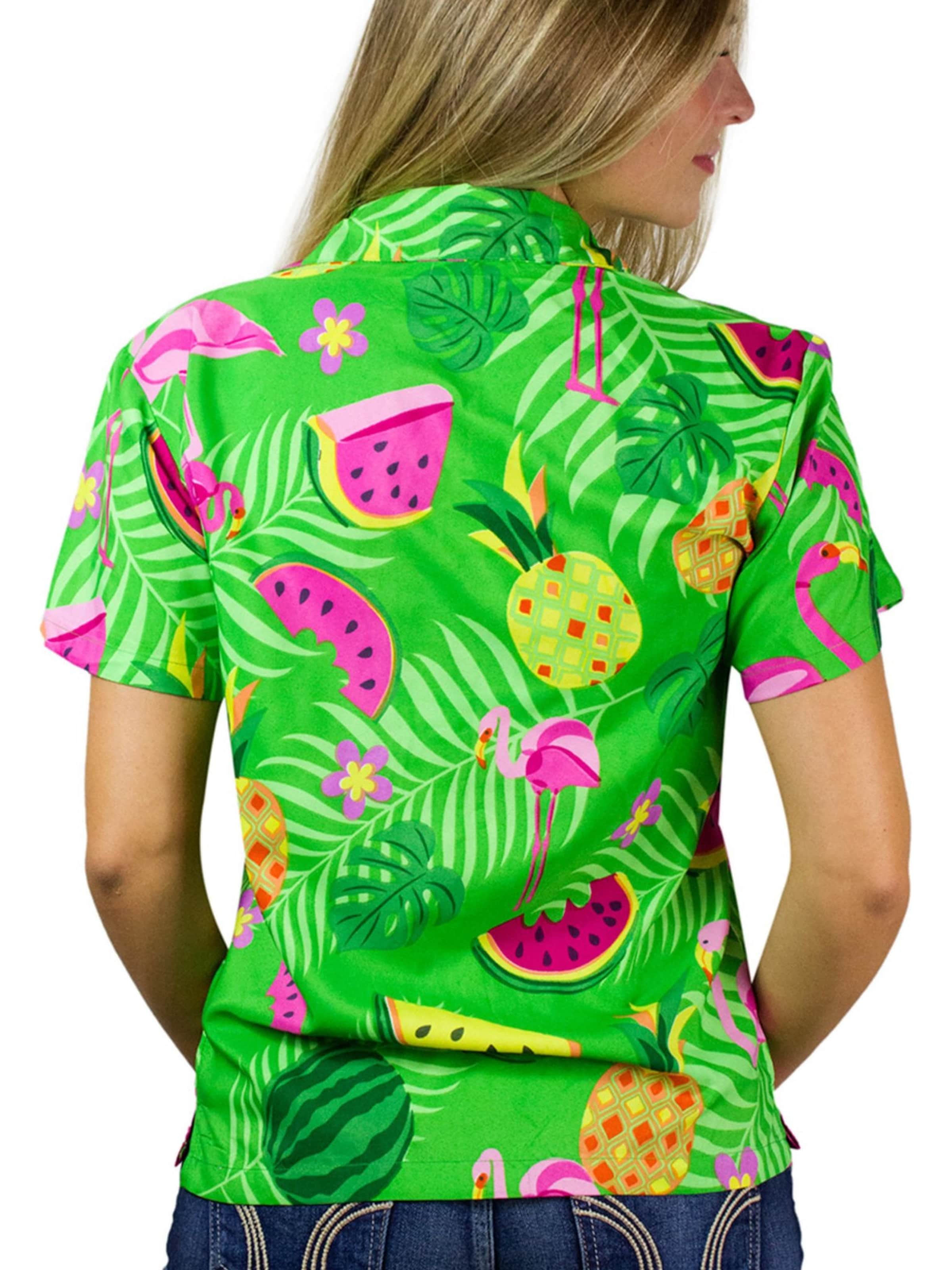 King Kameha Bluse 'Flamingo Melone'‌ in Grün