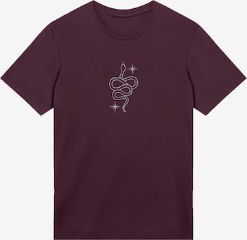 T-Shirt 'Mystical Snake' F4NT4STIC en marron : devant