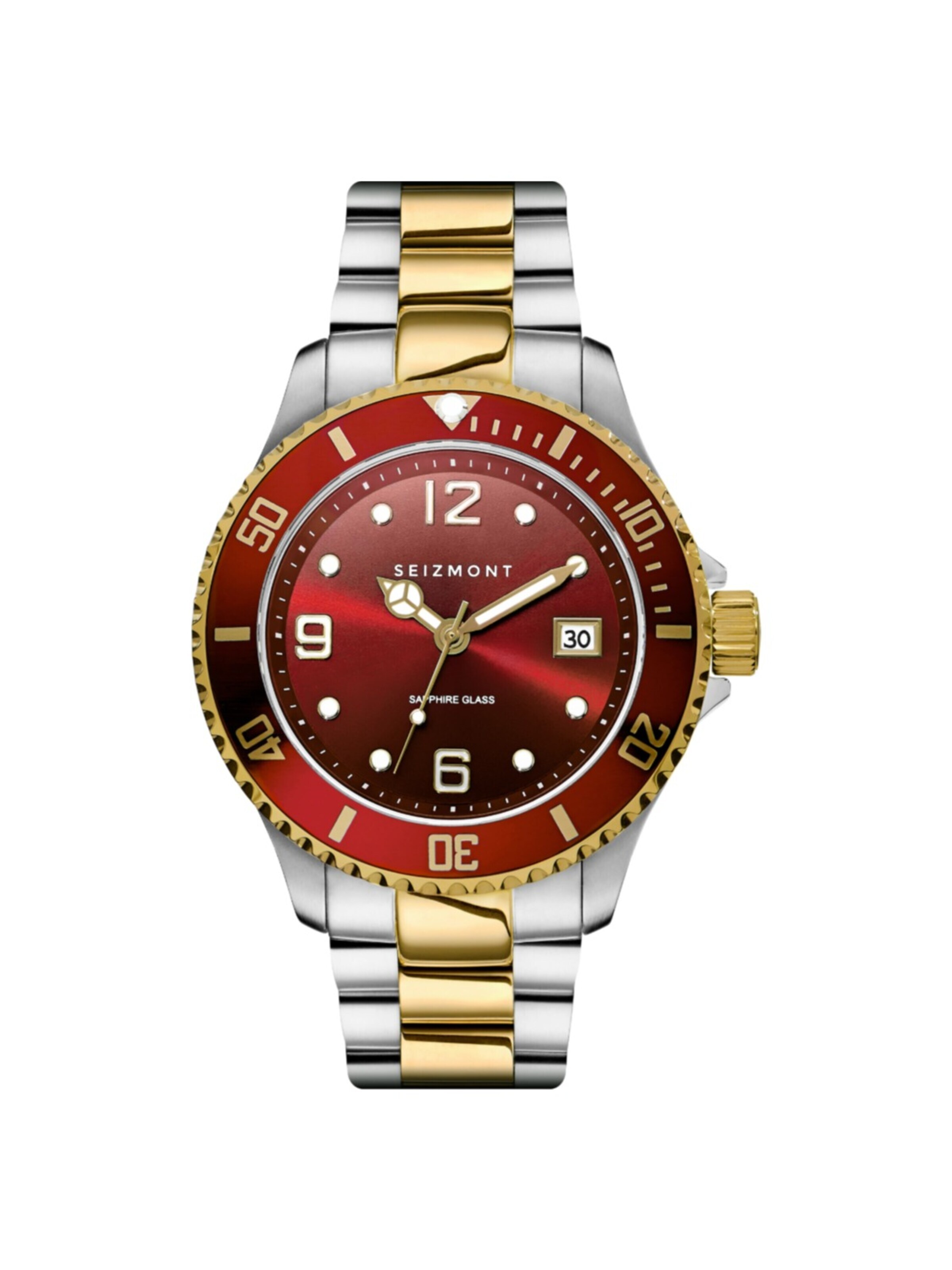 Seizmont Analog Watch 'Tide' in Red: front