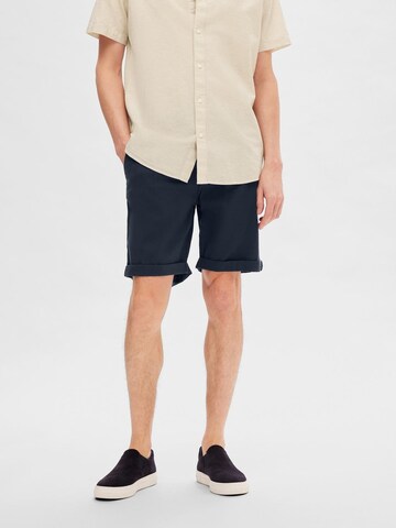 SELECTED HOMME Slimfit Παντελόνι τσίνο 'SLHLuton' σε μπλε: μπροστά