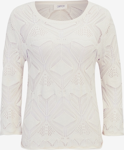 Cartoon Strickpullover mit Rundhalsausschnitt in creme, Produktansicht