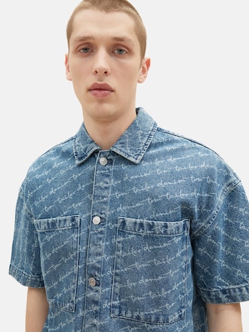 TOM TAILOR DENIM Comfort fit Button Up Shirt in Blue