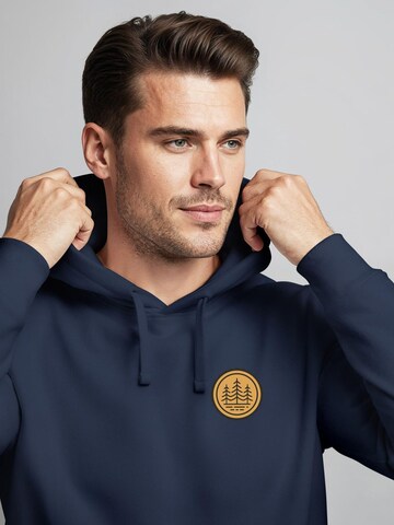 Neverless Sweatshirt 'Bäume Badge 1' in Blue