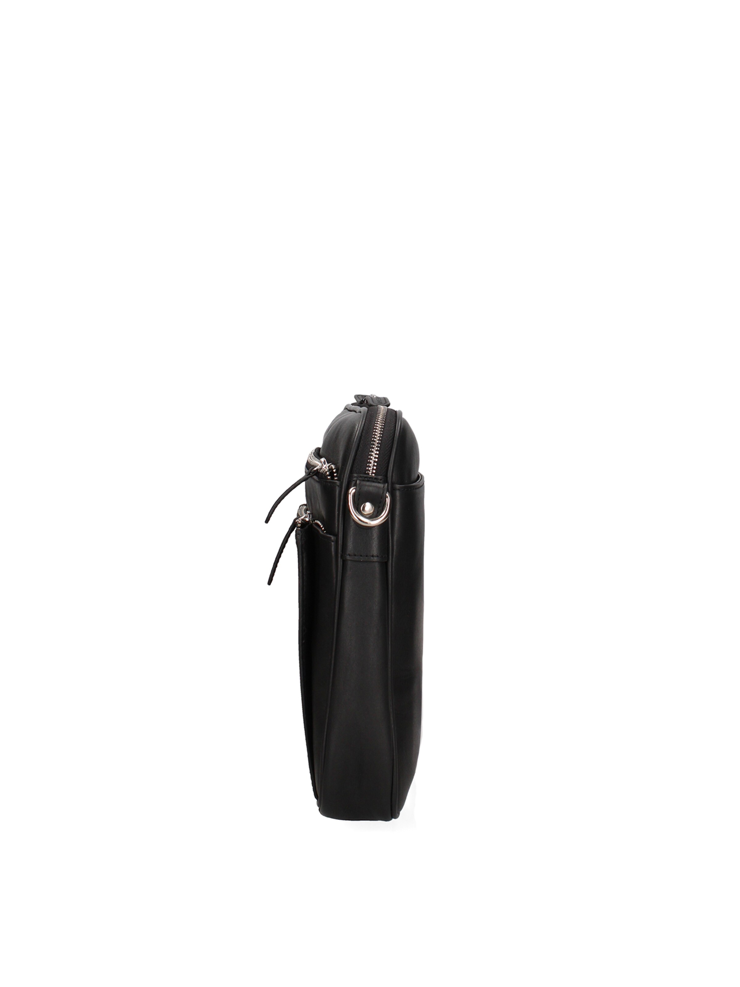 Borsa a tracolla 'Borsa a Tracolla Uomo Momo Design Vera Pelle con Zip' di Momo Design in nero