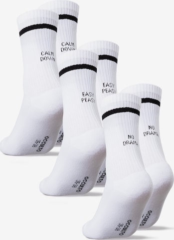 Occulto Socks 'Statement Leo' in White: front