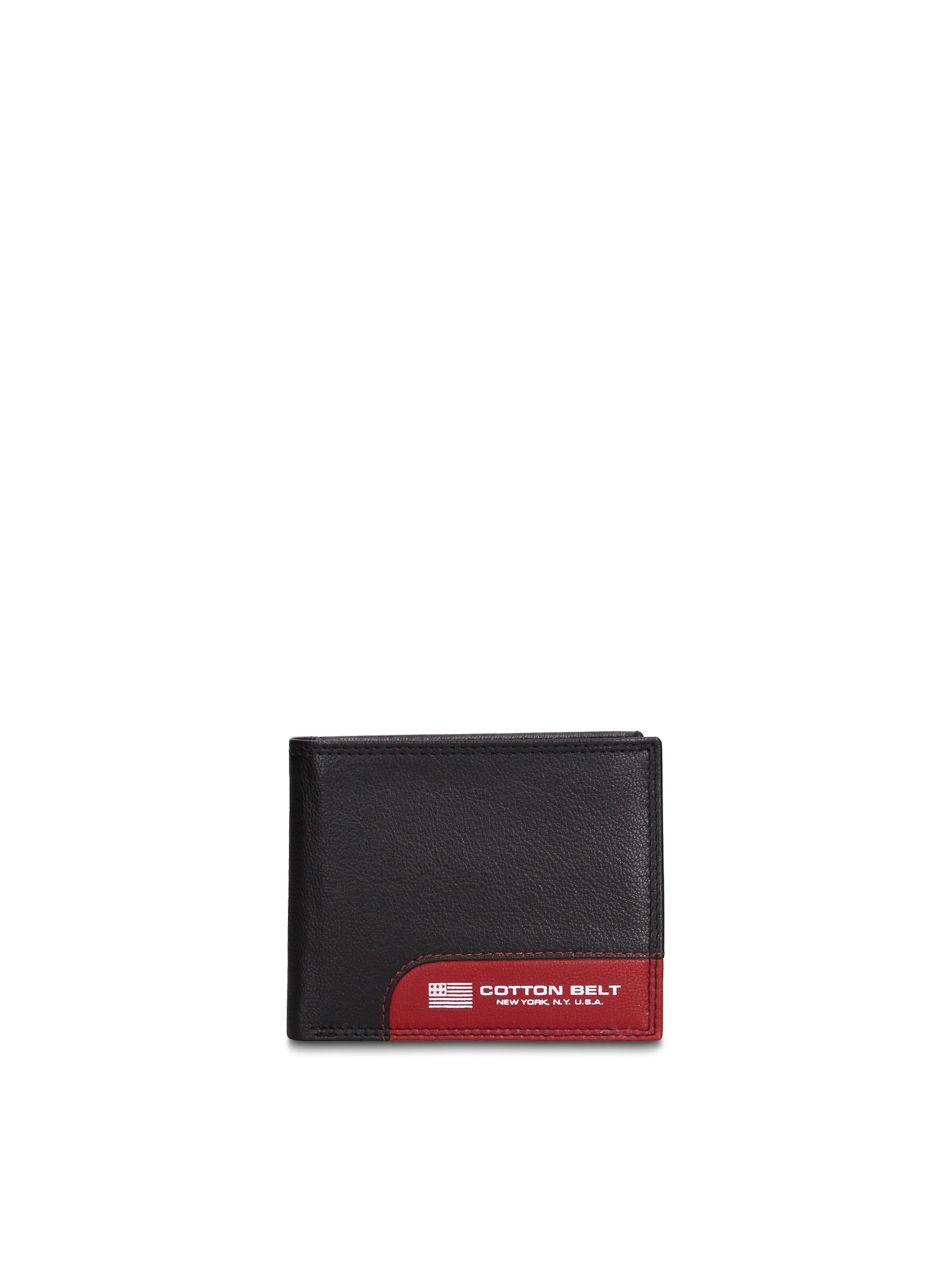 Portamonete 'Portafoglio Uomo Vera Pelle Bicolore - Cotton Belt' di cotton belt in rosso: frontale