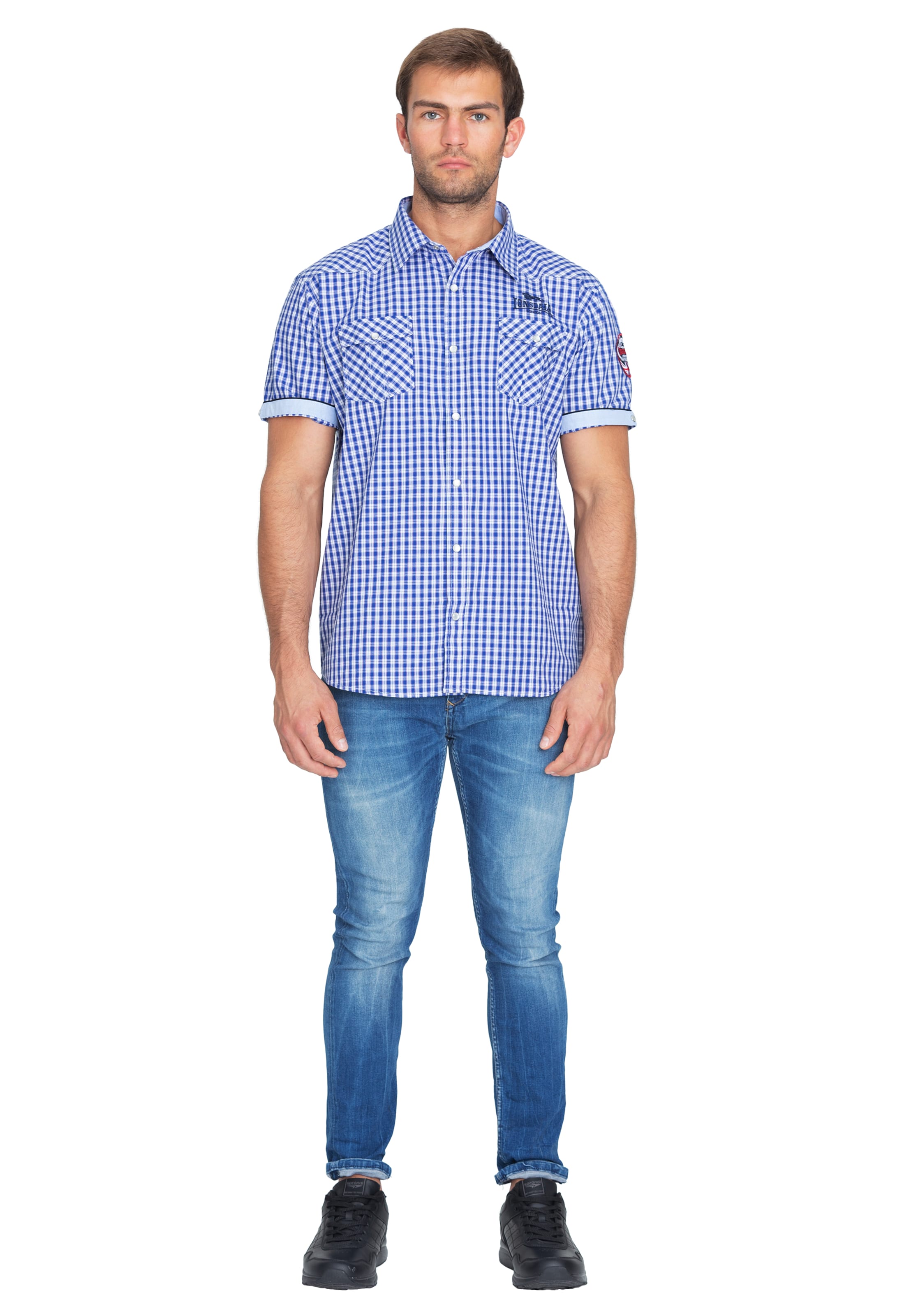 LONSDALE Слим Рубашка в Синий