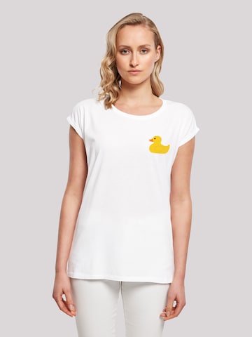 F4NT4STIC Shirt 'Yellow Rubber Duck' in Wit: voorkant