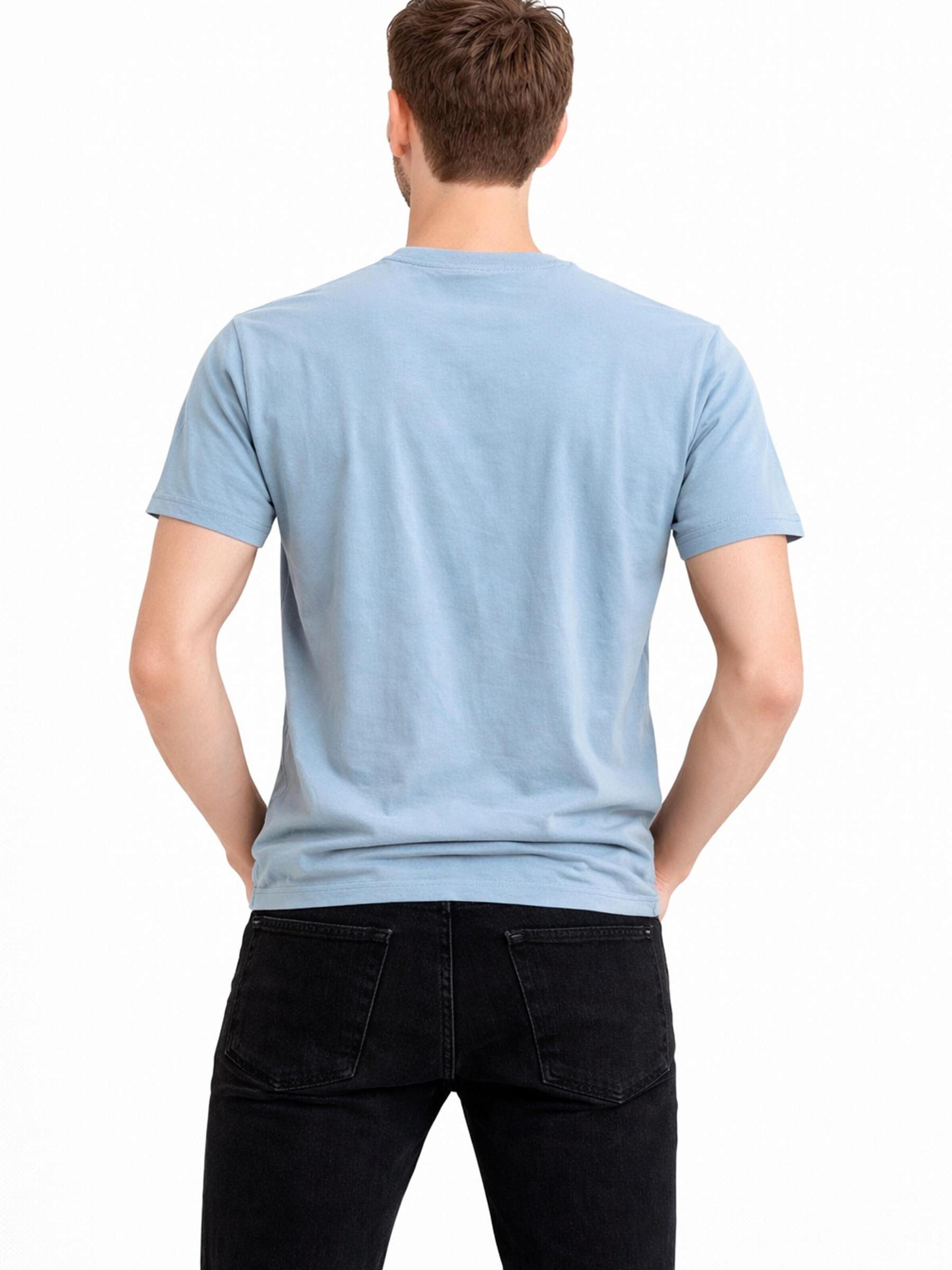 A Question Of (AQO) Bluser & t-shirts 'Anders Tee Garment Dyed' i blå