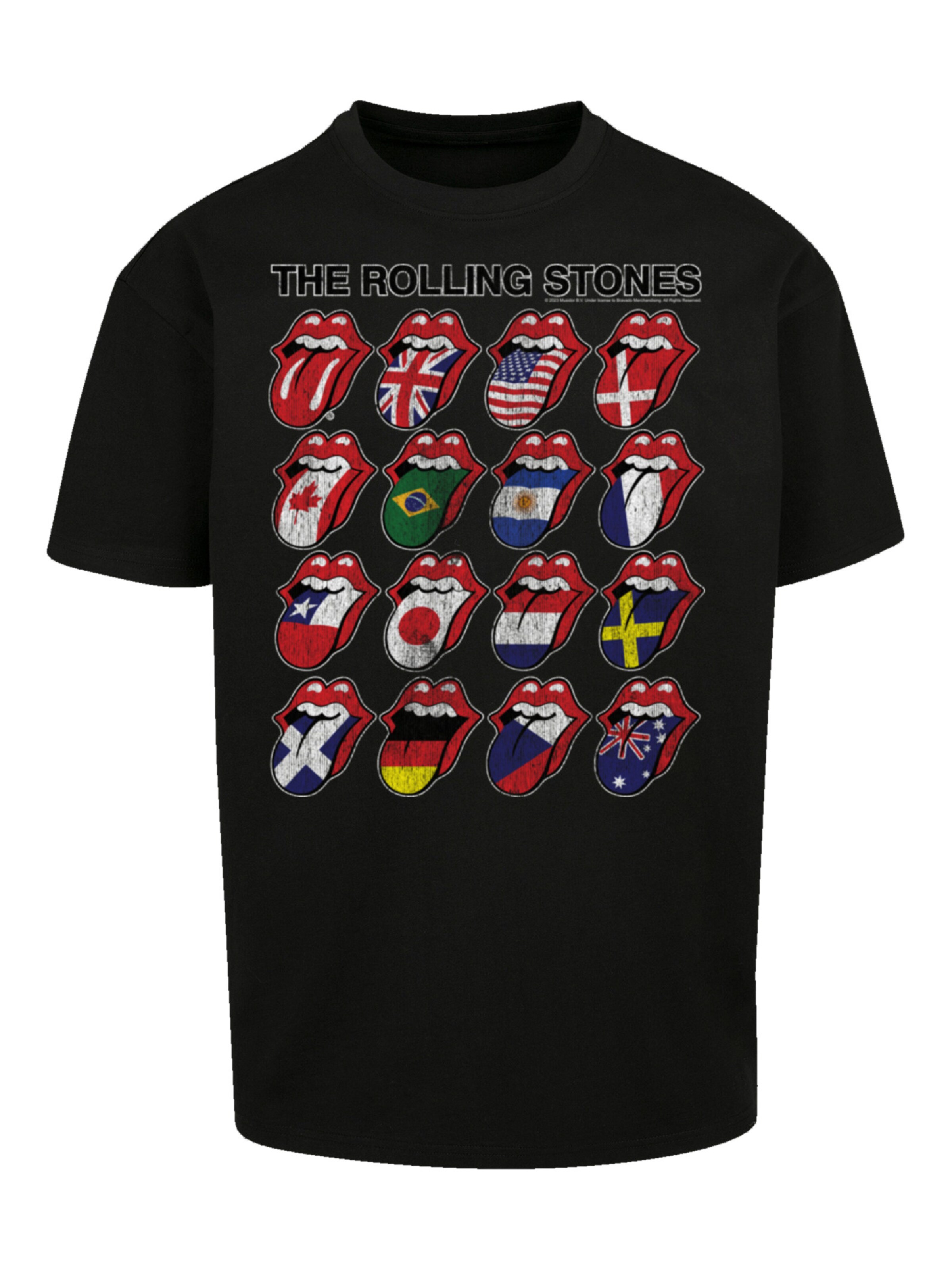 T-Shirt 'The Rolling Stones Voodoo Lounge Tongues' F4NT4STIC en noir : devant