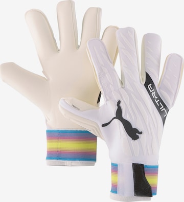 PUMA Athletic Gloves in White: front